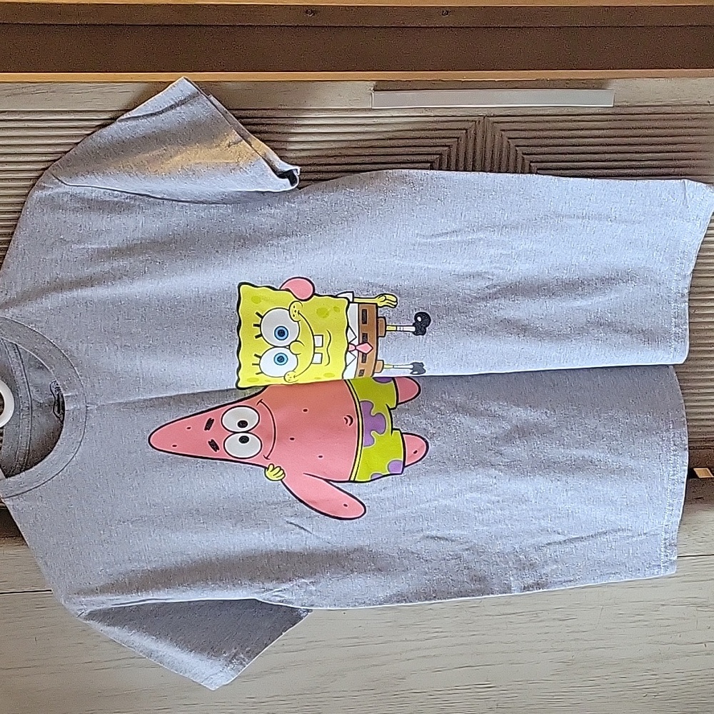 SpongeBob SquarePants Gray T-Shirt with Patrick and SpongeBob